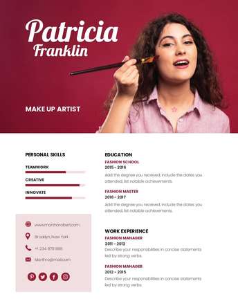 Resume CV - Make Up Artist